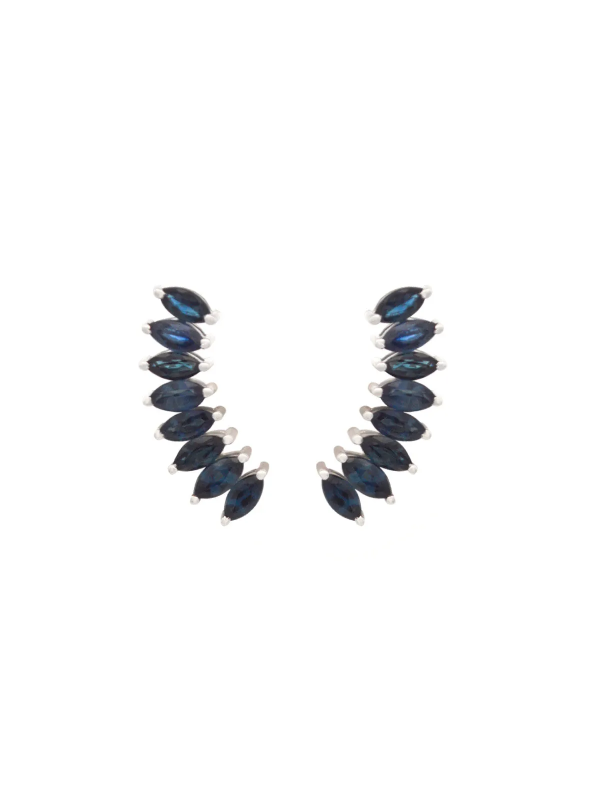 1.04ct Diamond 18K Gold Marquise Climber Earrings