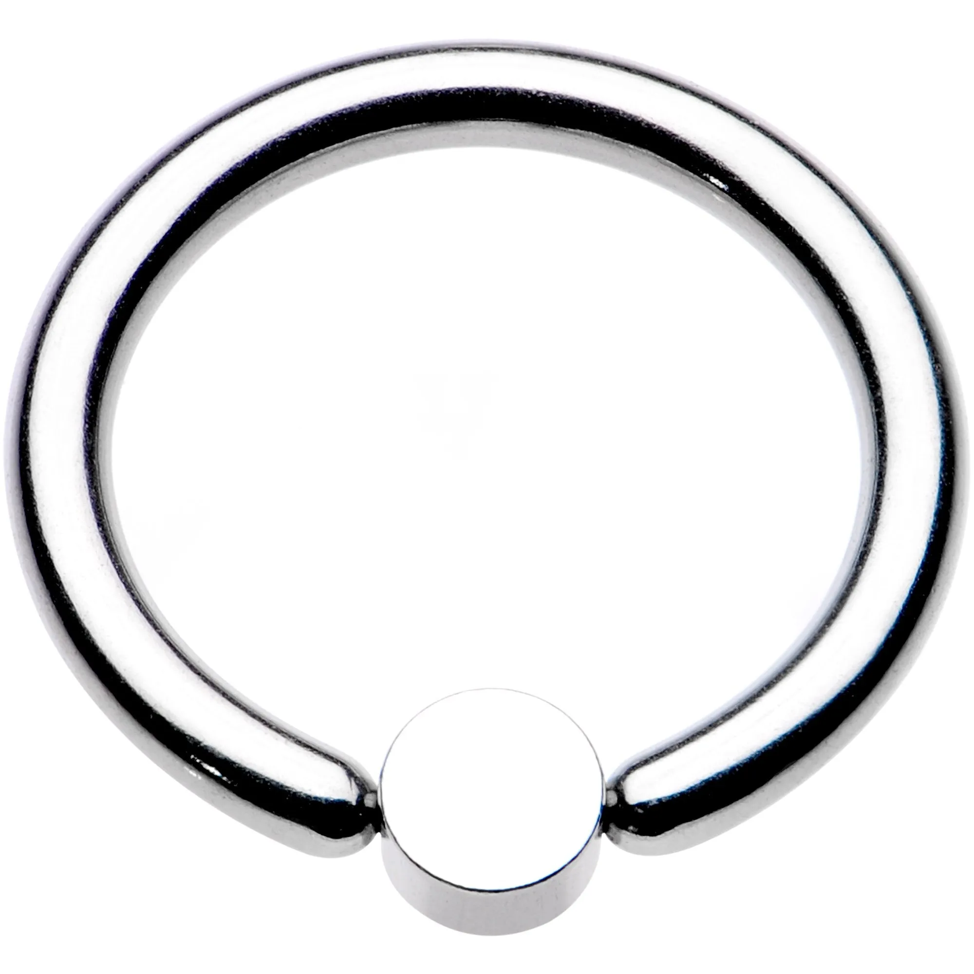 12 Gauge 1/2 White Faux Opal 4mm Disc BCR Captive Ring