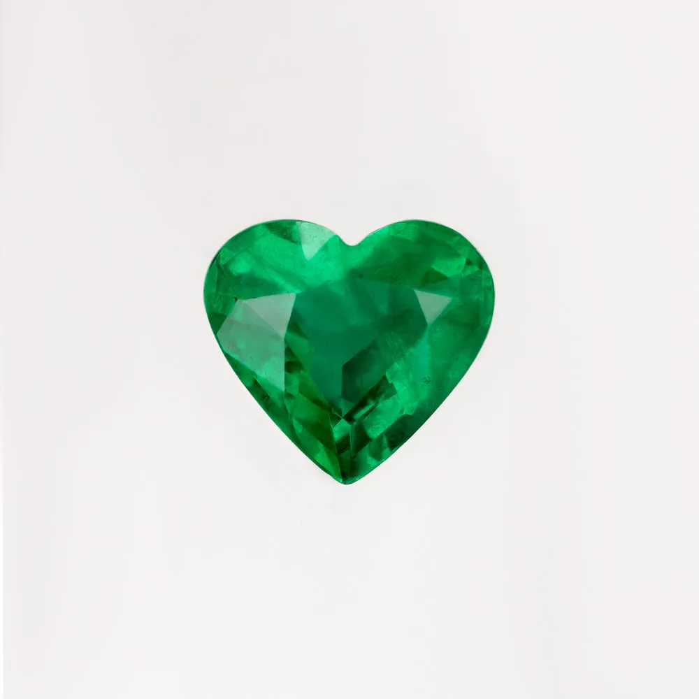 1.38ct HEART SHAPE EMERALD NATURAL LOOSE GEMSTONE RICH GREEN EXCELLENT CUT 1.5ct