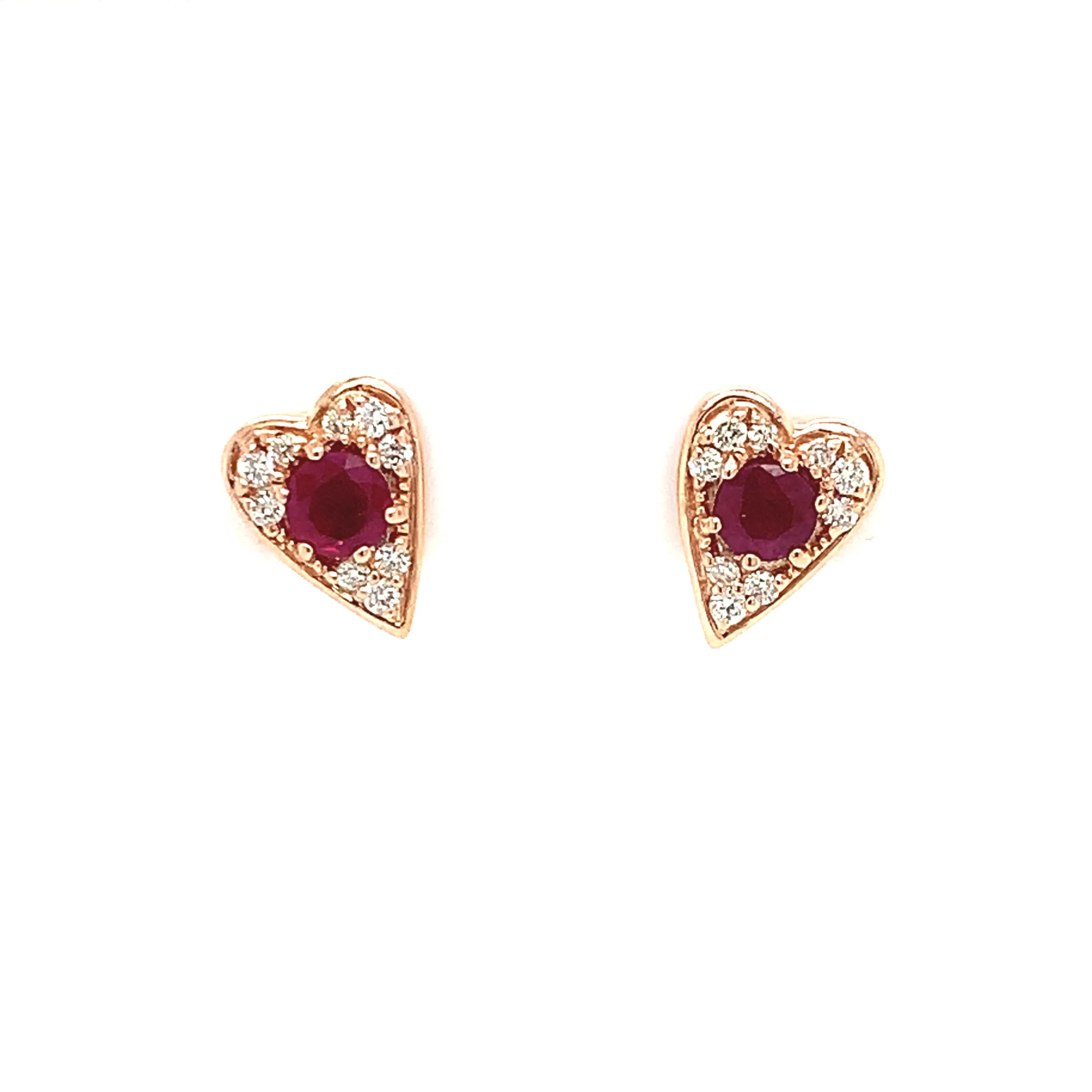 14 Karat Rosé Rubies Gemstone Earrings