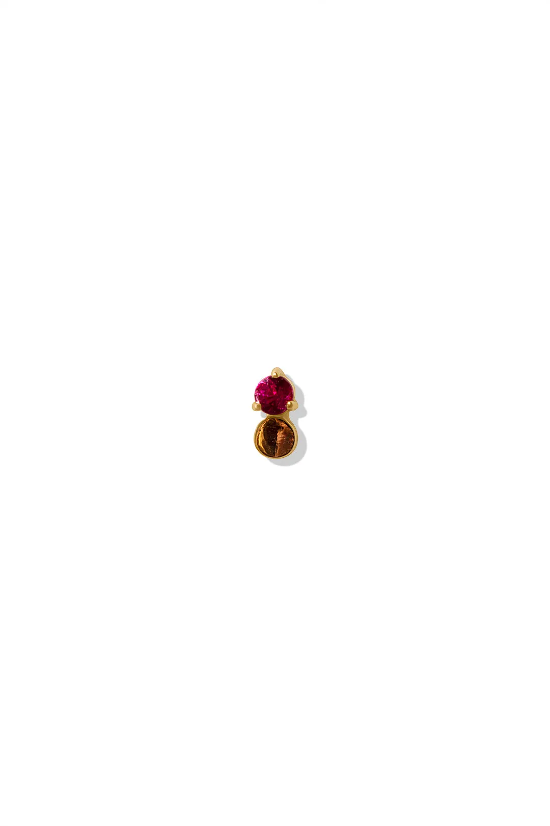 14K BG Color Pop Dot Ruby Stud