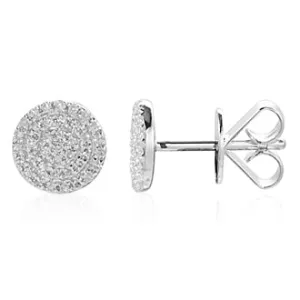14k Gold & Diamond Disc Stud Earrings - 0.24ct