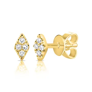14k Gold & Diamond Stud Earrings - 0.05ct