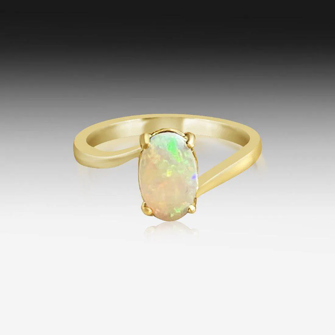 14kt White Gold solitaire Opal ring