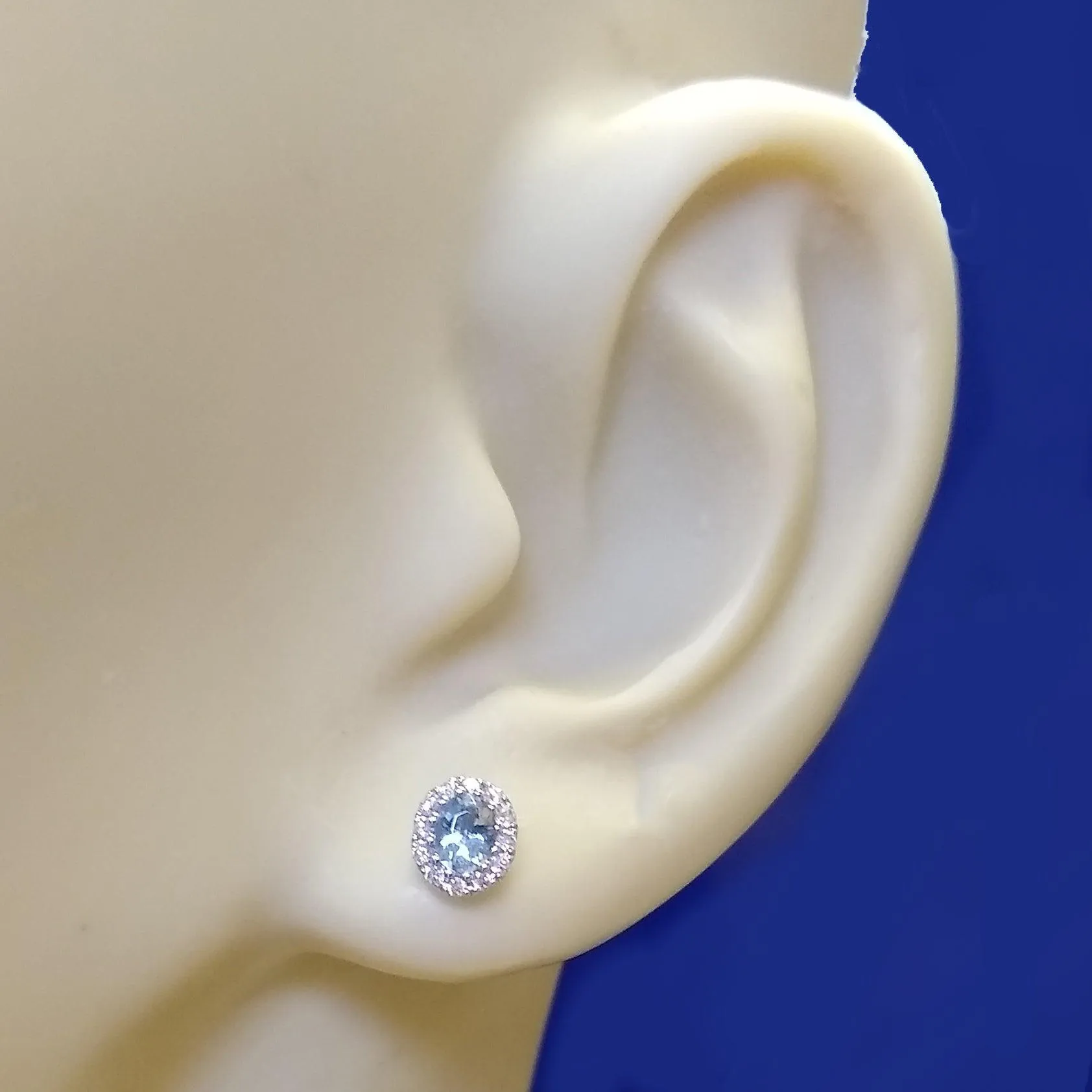 18ct White Gold Aquamarine and Diamond Earrings