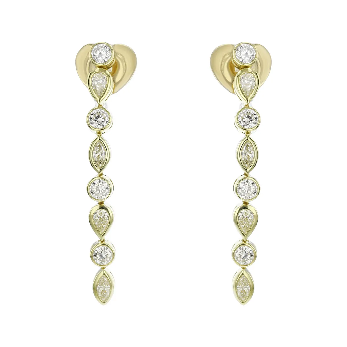 18K Yellow Gold Cento Dolce Diamond Drop Earrings
