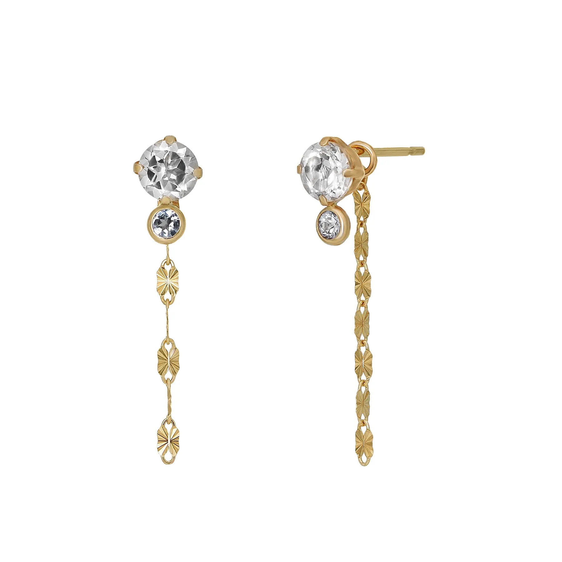 18K/10K Yellow Gold Tanzanite 2Way Earrings