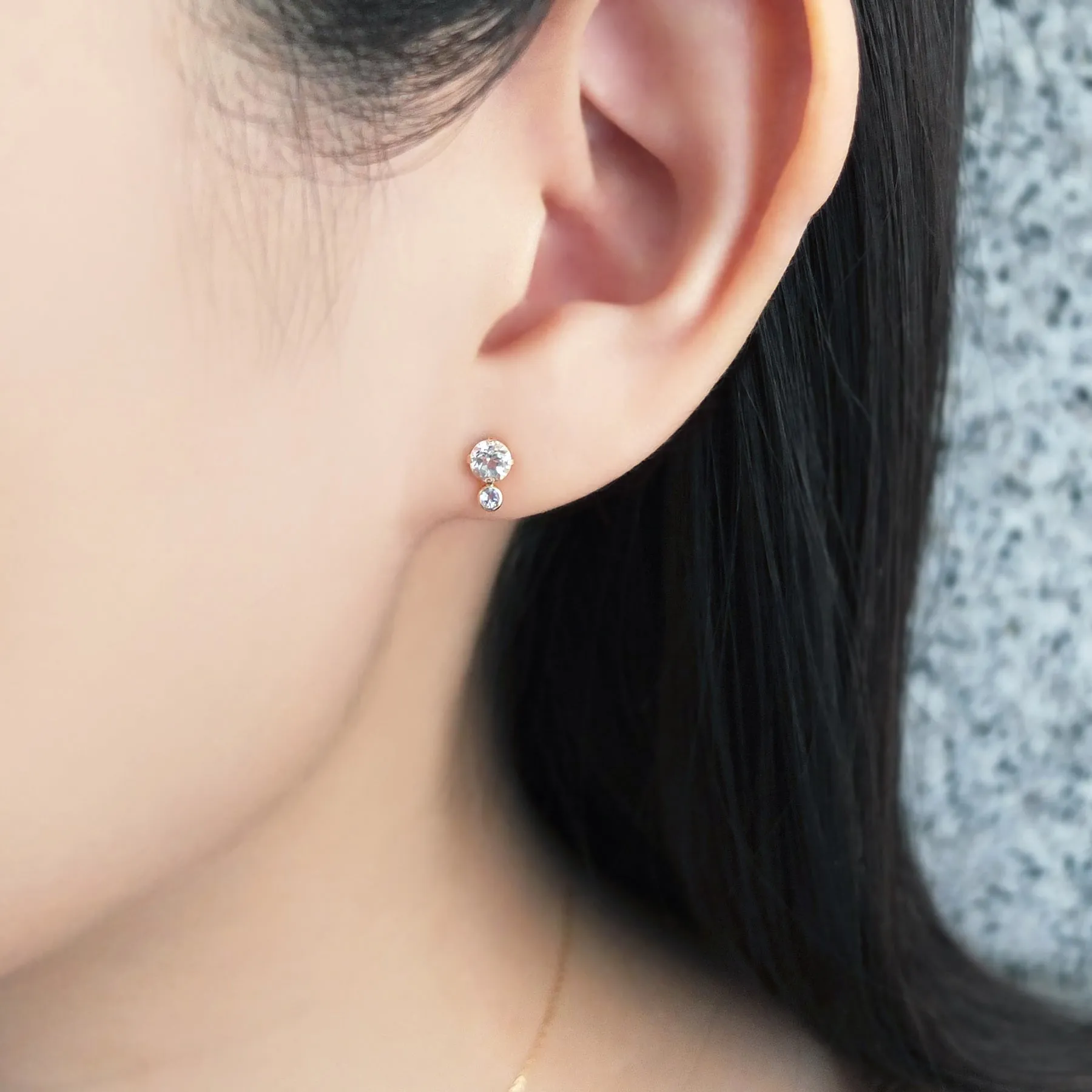 18K/10K Yellow Gold Tanzanite 2Way Earrings