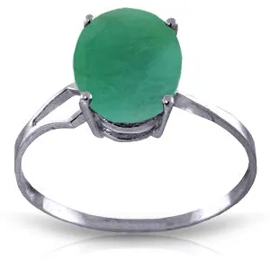 2.9 Carat 14K Solid White Gold Le Seine Emerald Ring