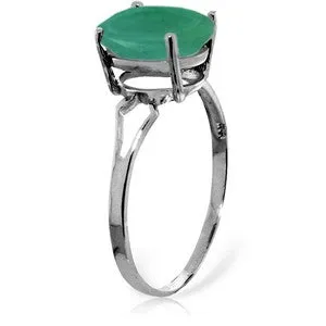 2.9 Carat 14K Solid White Gold Le Seine Emerald Ring