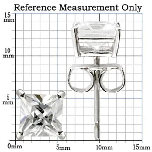 3.24 TCW Princess-Cut Cubic Zirconia Stud Earrings