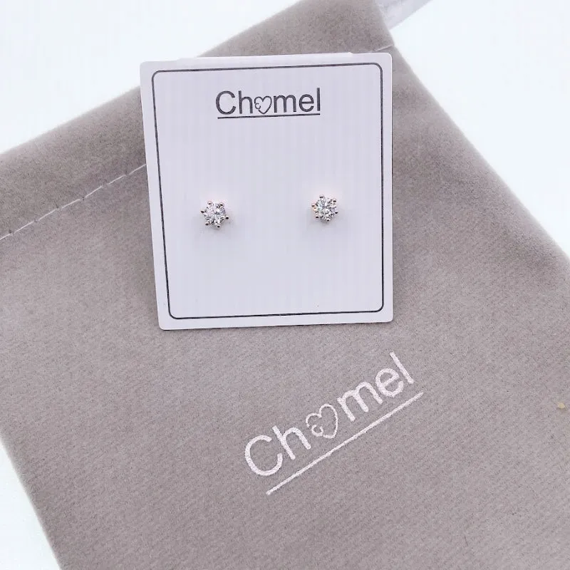 4mm Cubic Zirconia Solitaire Earrings