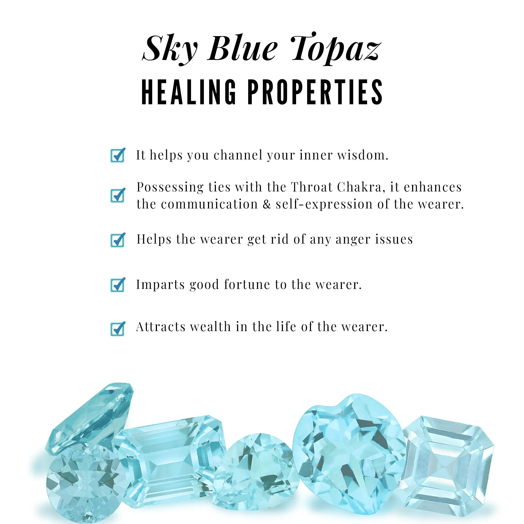 6 MM Sky Blue Topaz Solitaire Crown Stud Earrings