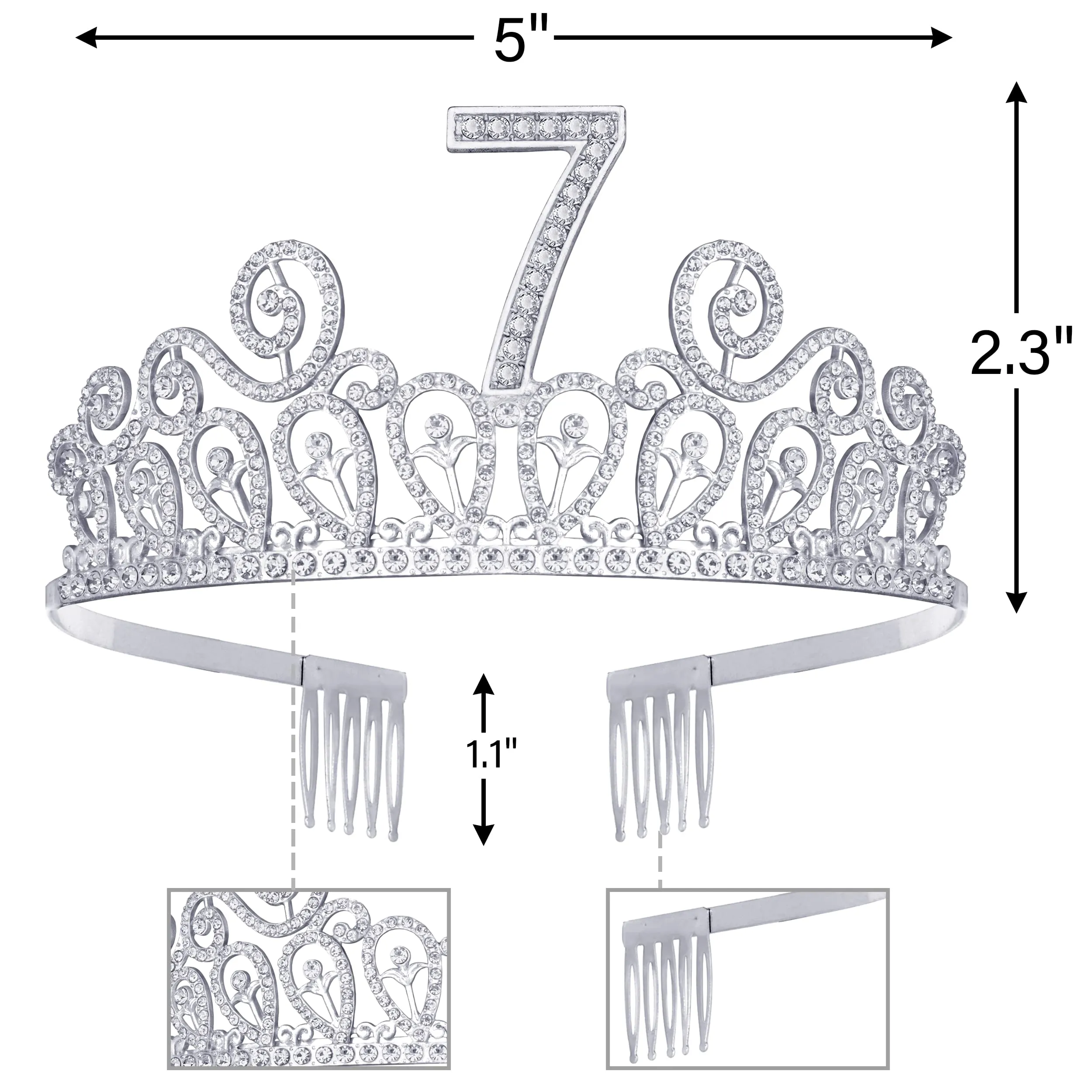 7th Birthday, 7th Birthday Decorations for Girls, 7th Birthday Tiara, 7th Birthday Crown