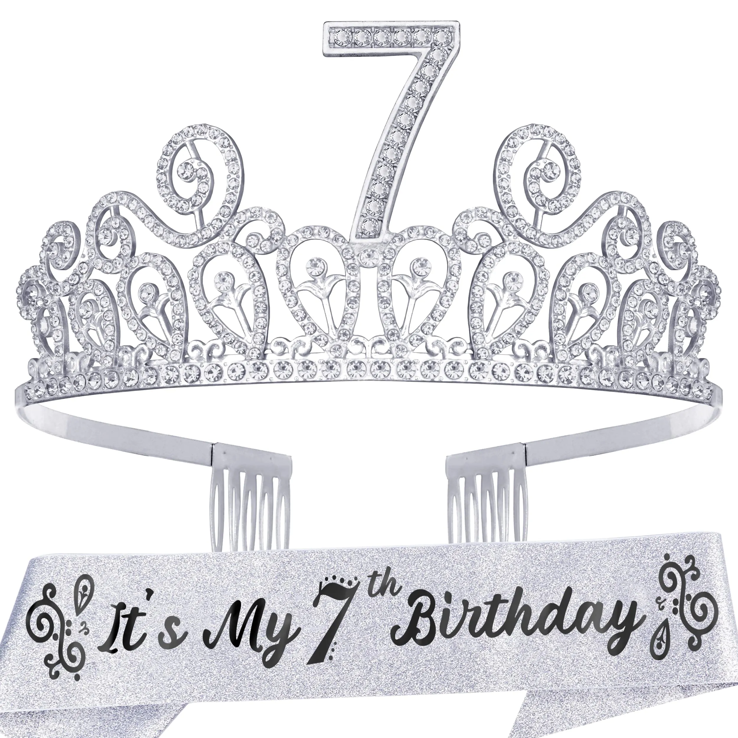 7th Birthday, 7th Birthday Decorations for Girls, 7th Birthday Tiara, 7th Birthday Crown