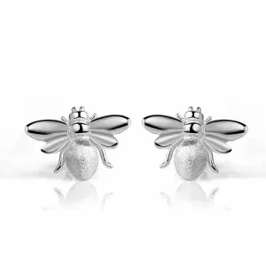 925 Sterling Silver Bee Stud Earring
