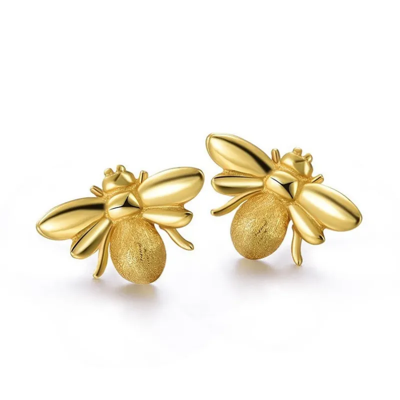 925 Sterling Silver Bee Stud Earring