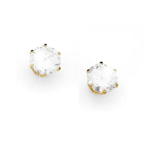 9CT 4MM CUBIC ZIRCONIA EARRINGS