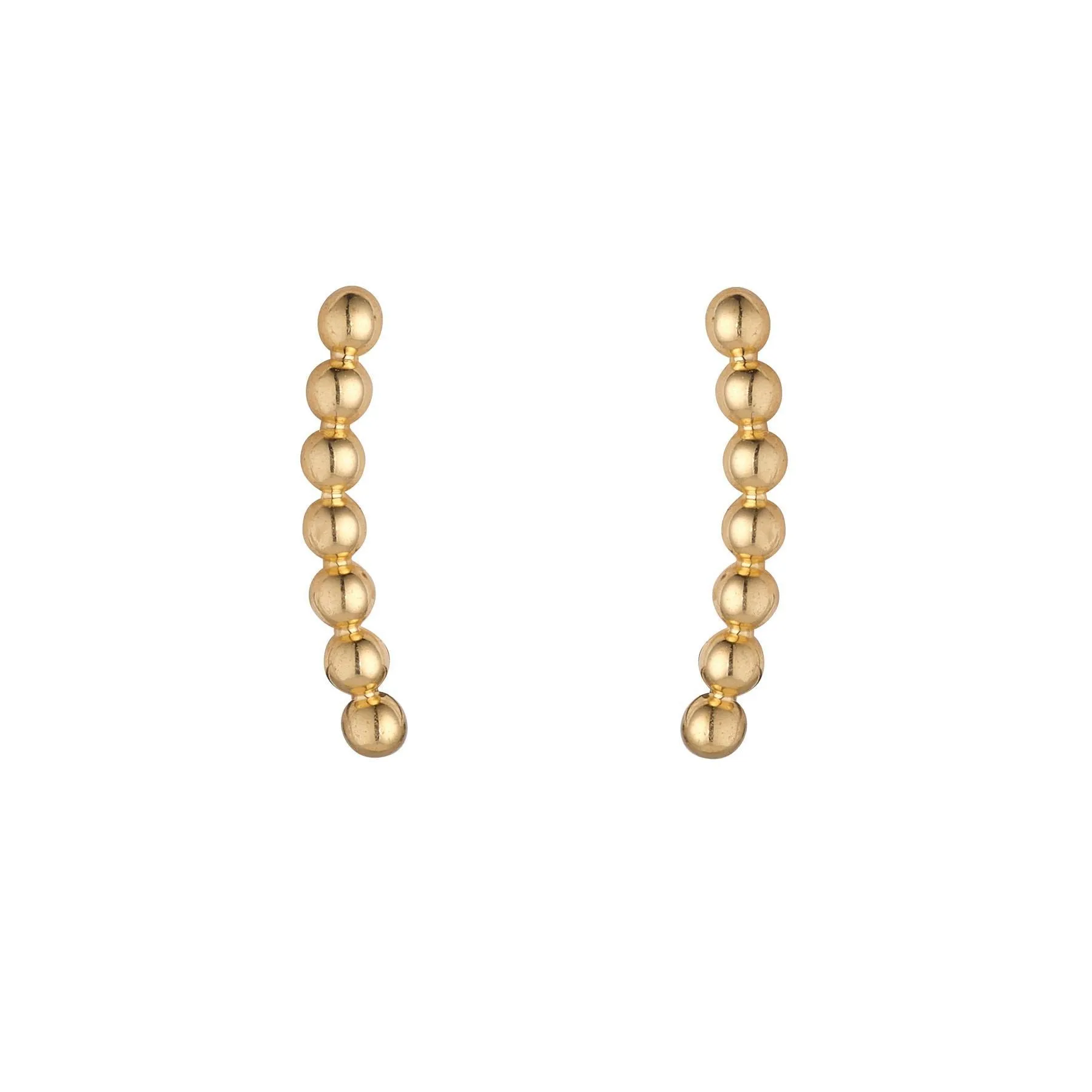 9kt Gold Beaded Row Stud Earrings