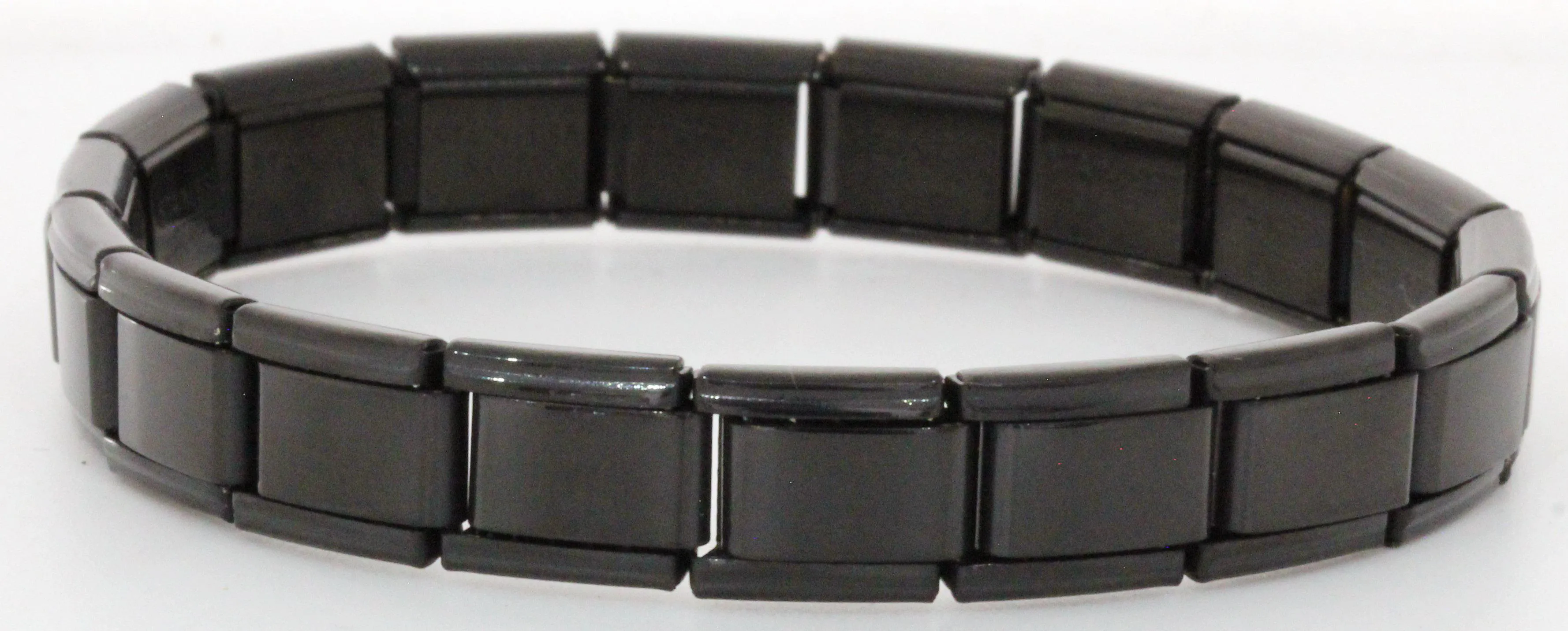 9mm Black Plated Italian Charm Starter Bracelet