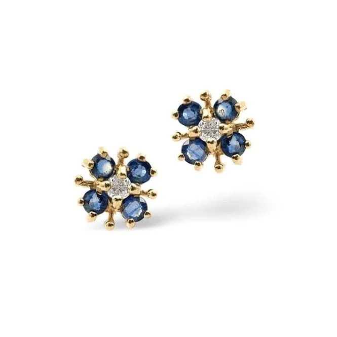 Acotis Diamonds 9K Gold 0.60ct Diamond 0.40ct Kanchan Sapphire Earrings Z1015