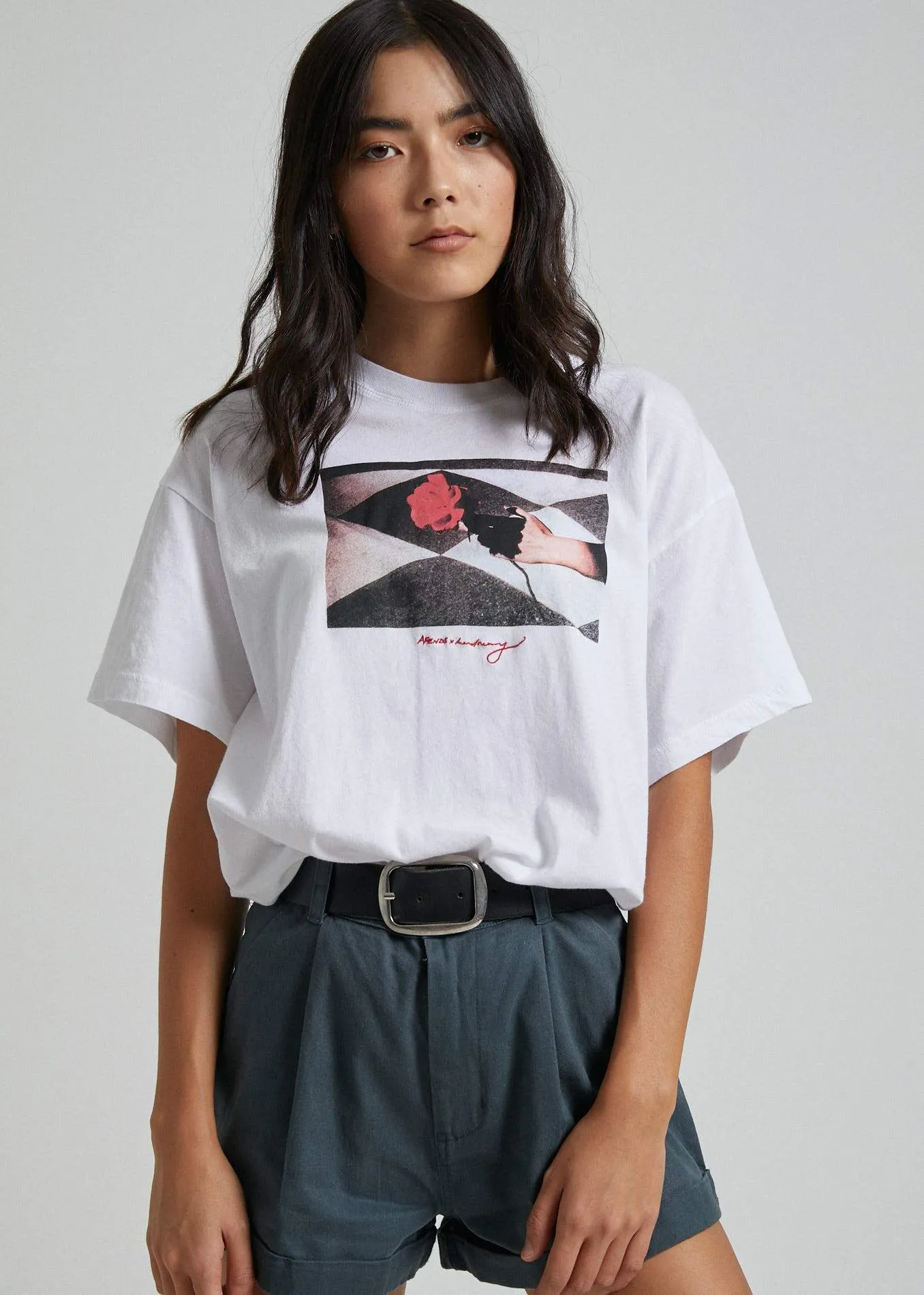 Afends Womens A Girl Is A Gun - Oversize Tee - White