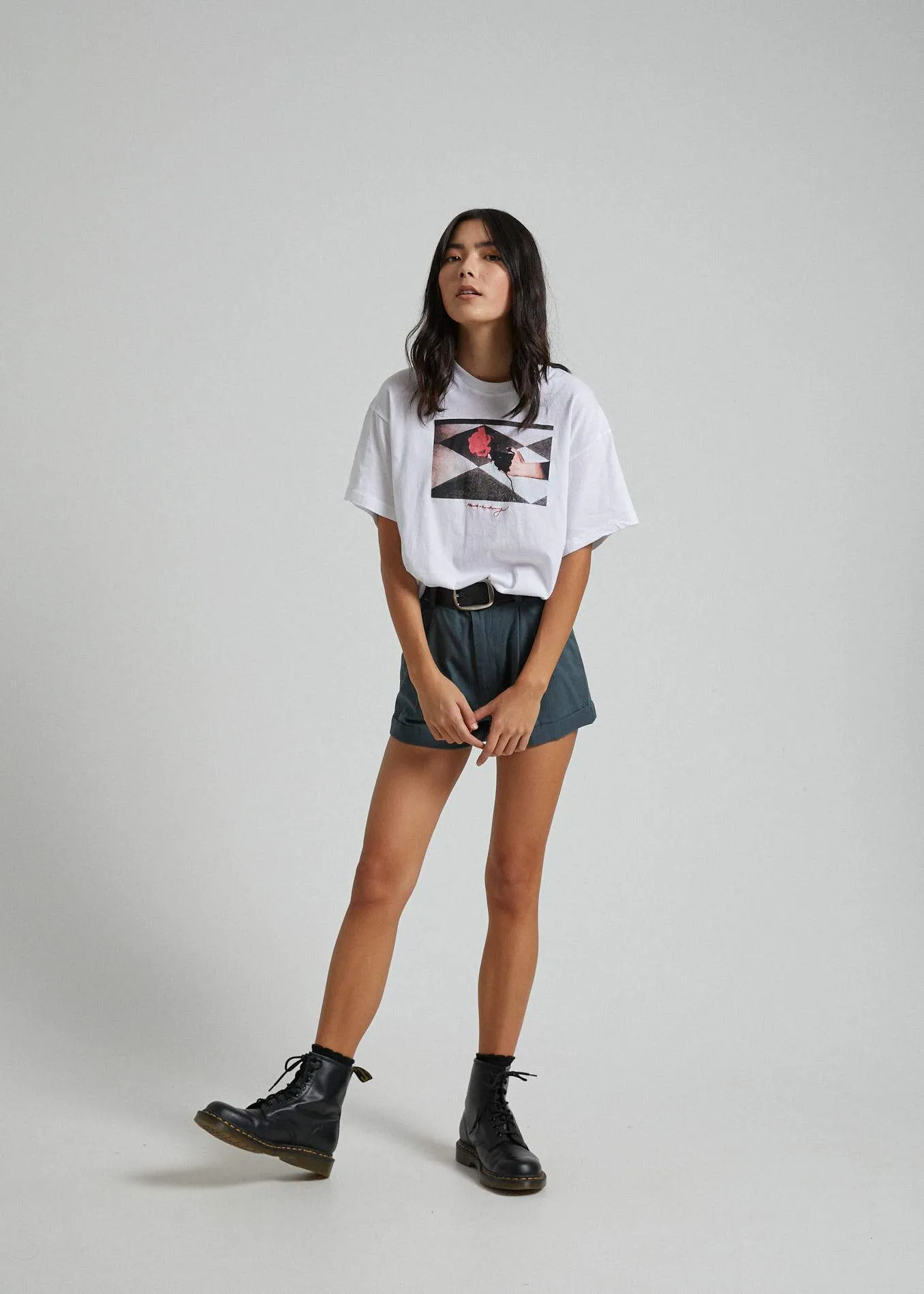 Afends Womens A Girl Is A Gun - Oversize Tee - White