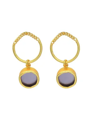 Amethyst Chain Hoops