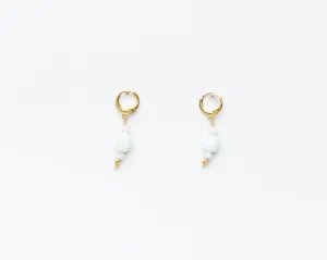 Aquamarine & White Agate Earrings