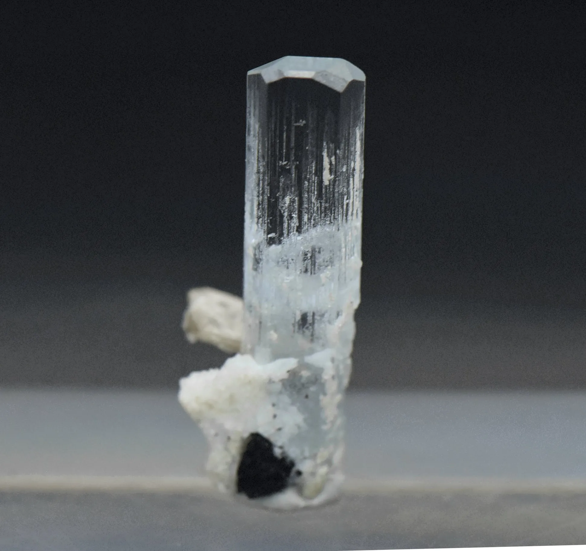 Aquamarine Crystal with Mica and Black Tourmaline Mineral Specimen - Pakistan