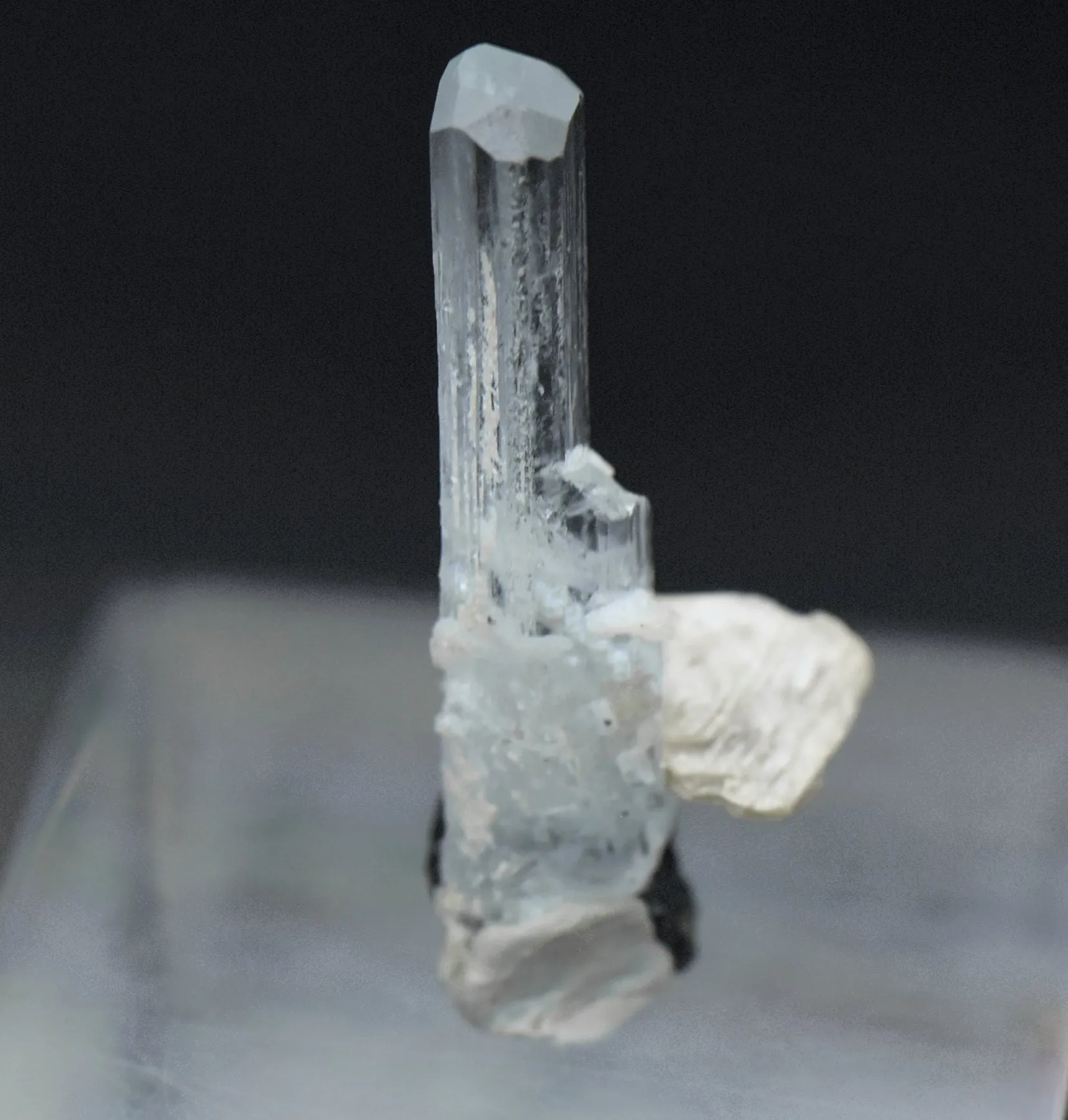 Aquamarine Crystal with Mica and Black Tourmaline Mineral Specimen - Pakistan
