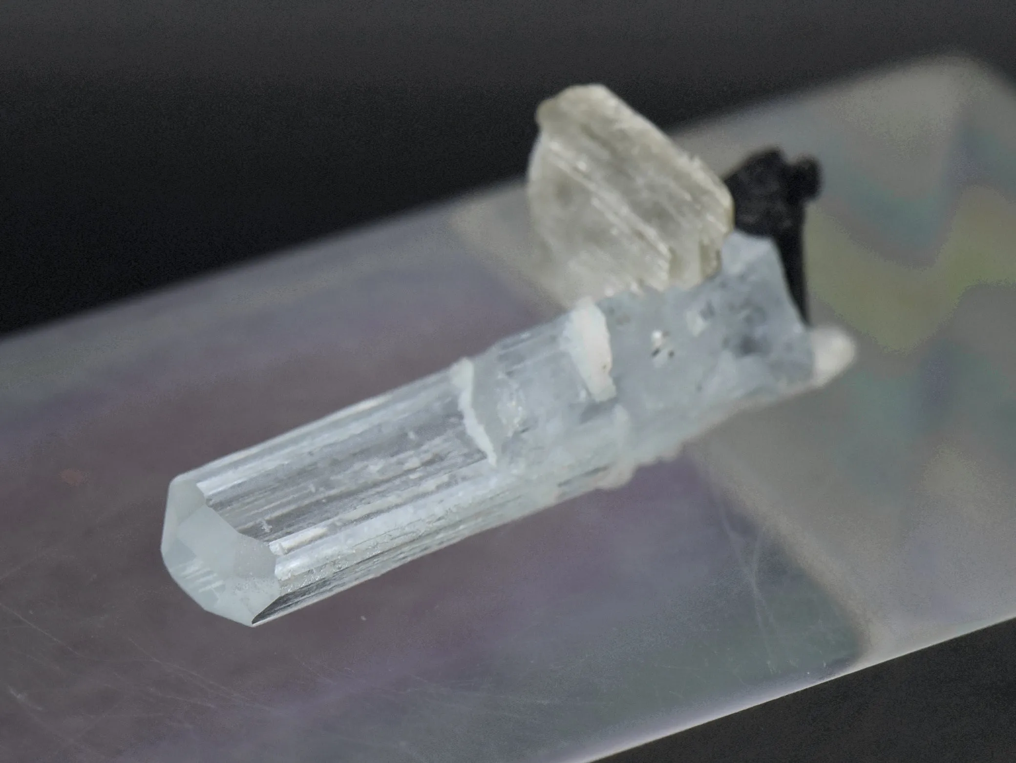 Aquamarine Crystal with Mica and Black Tourmaline Mineral Specimen - Pakistan
