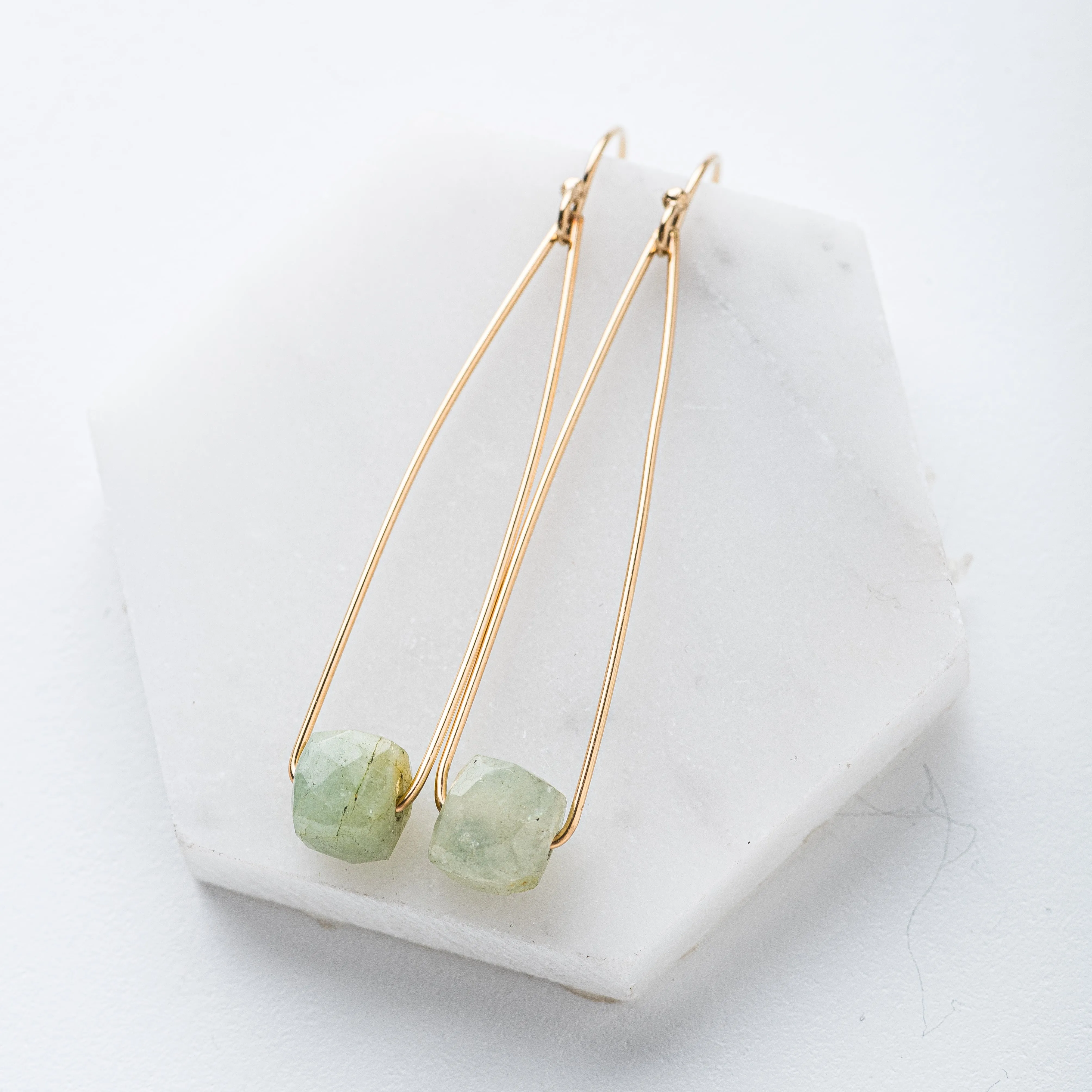 Aquamarine Cubist Earrings