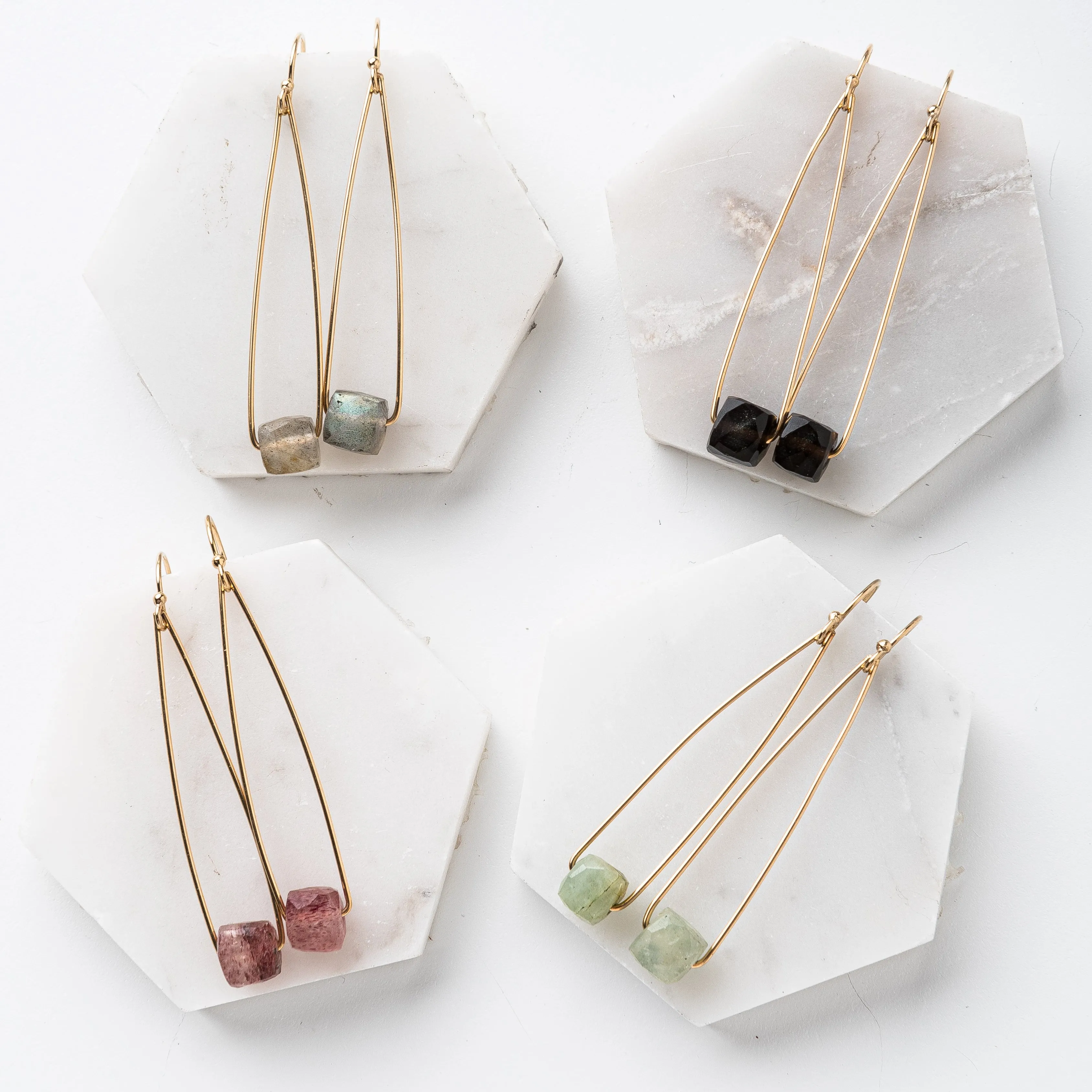 Aquamarine Cubist Earrings
