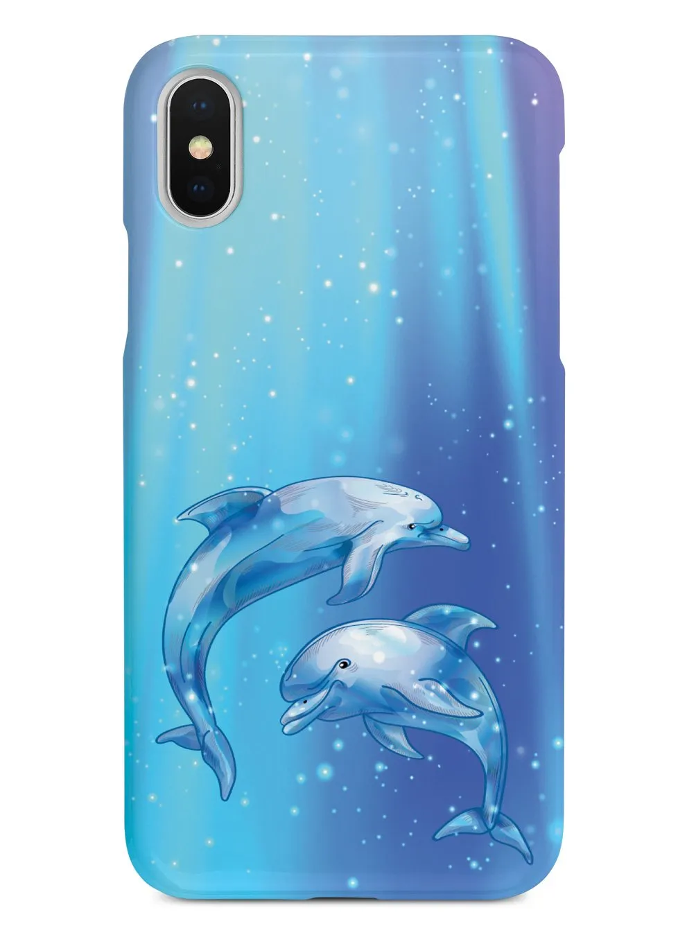 Aquamarine Dolphin Duo - White Case