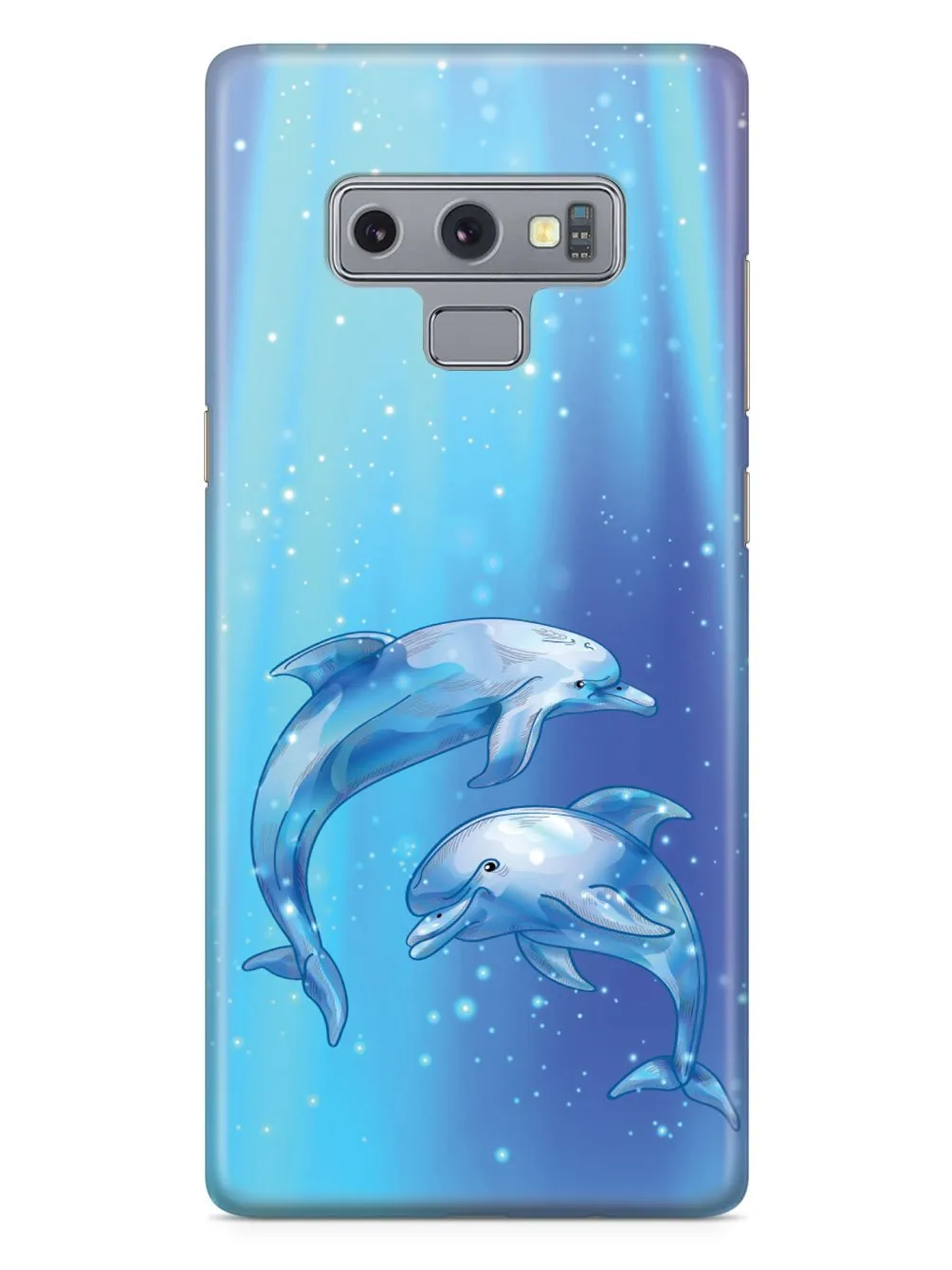 Aquamarine Dolphin Duo - White Case