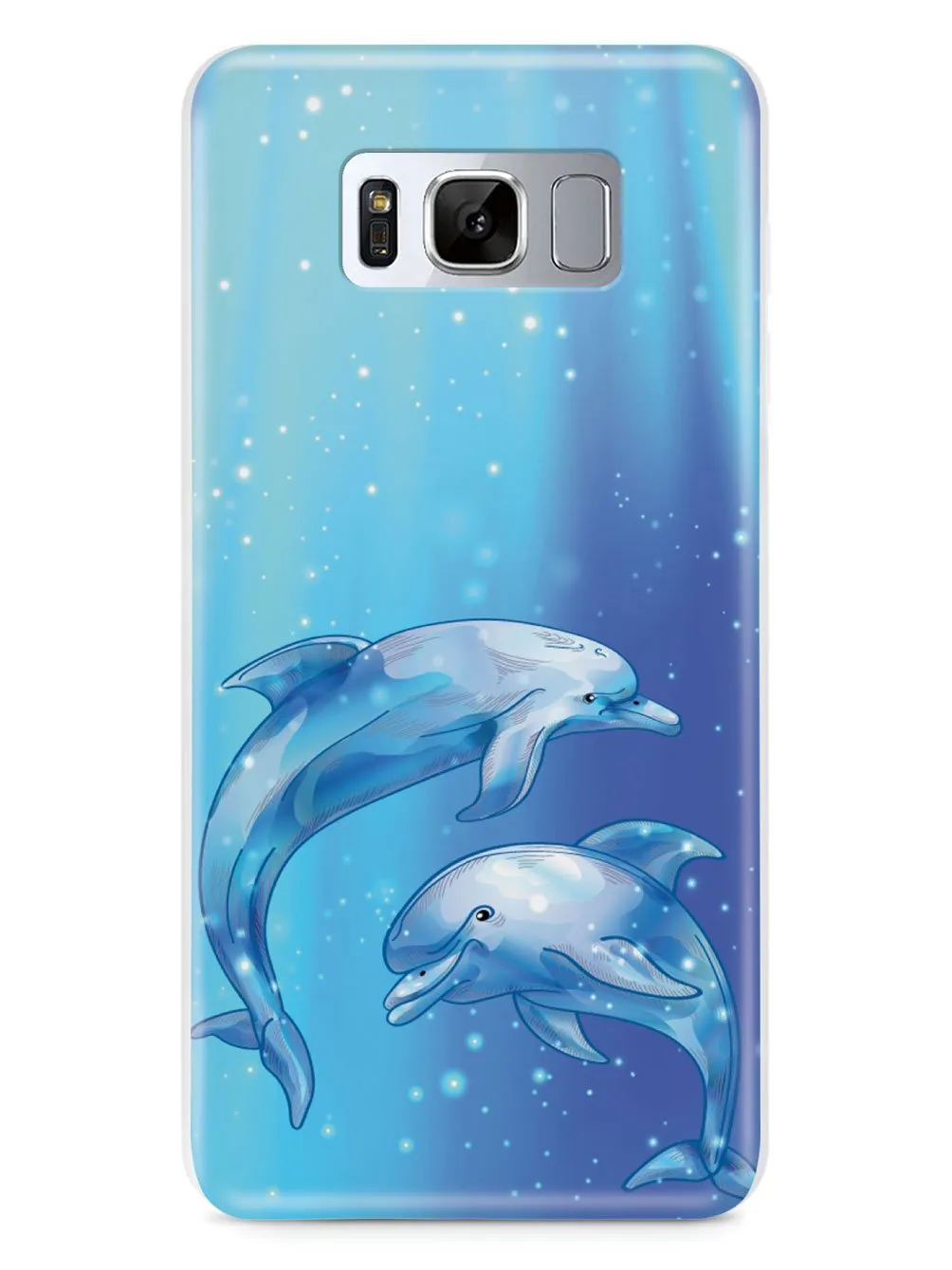 Aquamarine Dolphin Duo - White Case