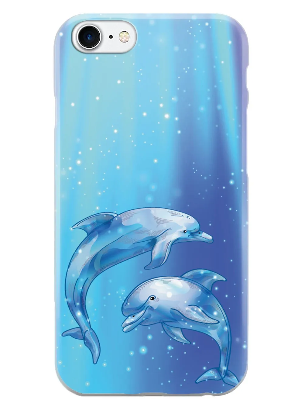 Aquamarine Dolphin Duo - White Case