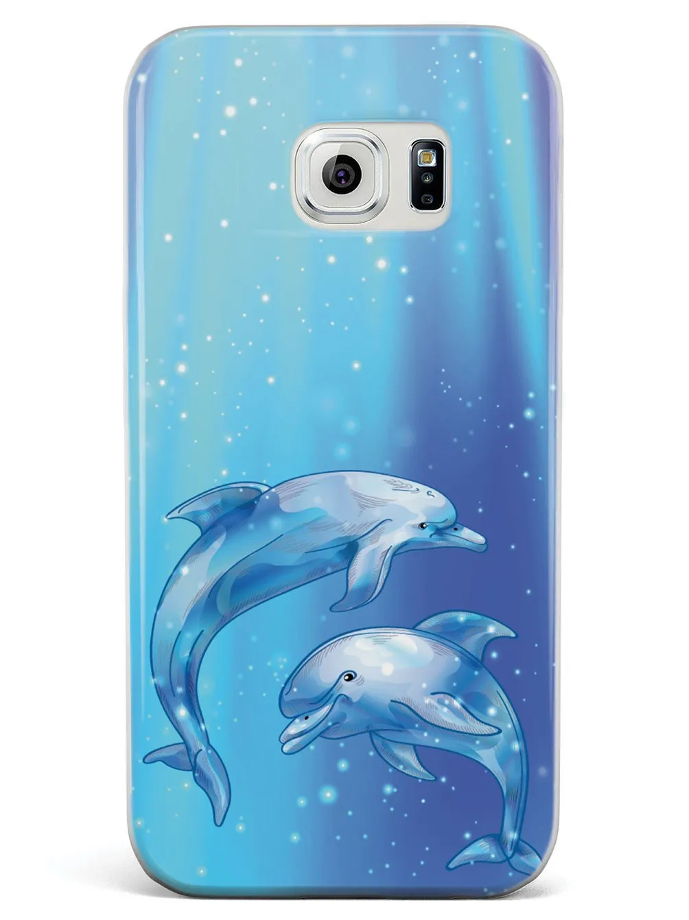 Aquamarine Dolphin Duo - White Case