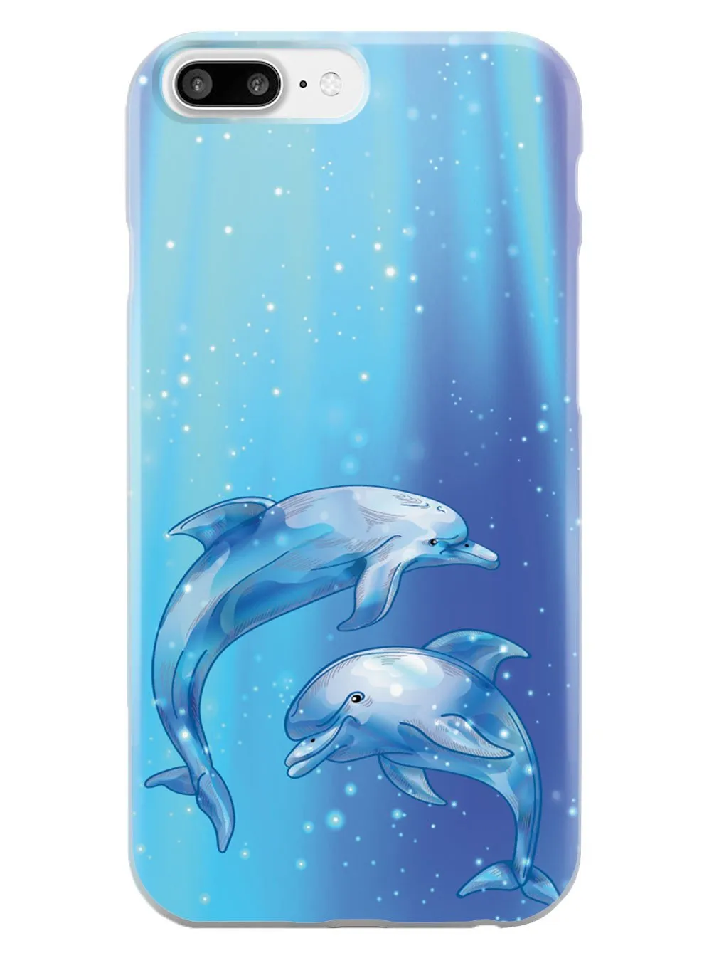 Aquamarine Dolphin Duo - White Case