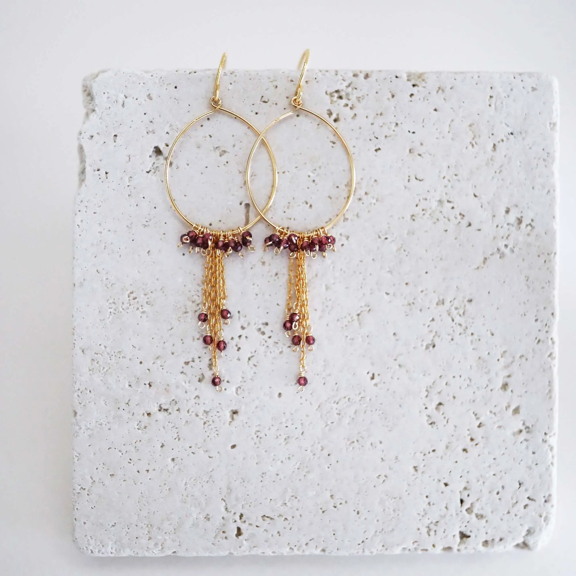 Aquamarine Mini Swing Hoop Earrings