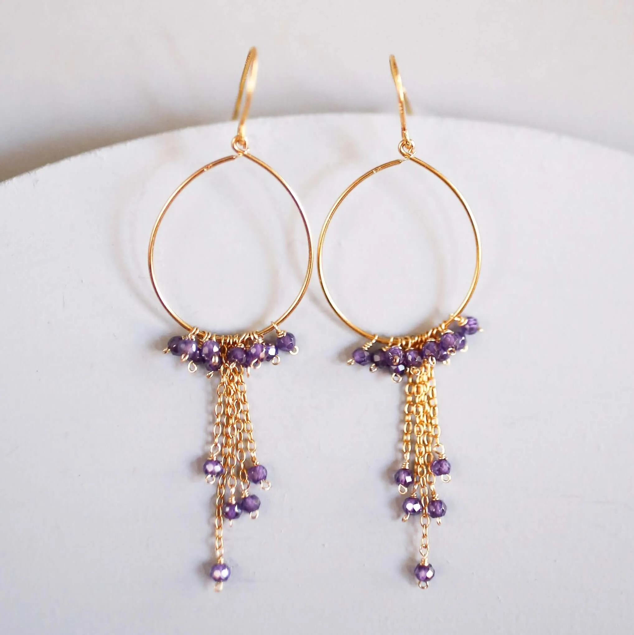 Aquamarine Mini Swing Hoop Earrings
