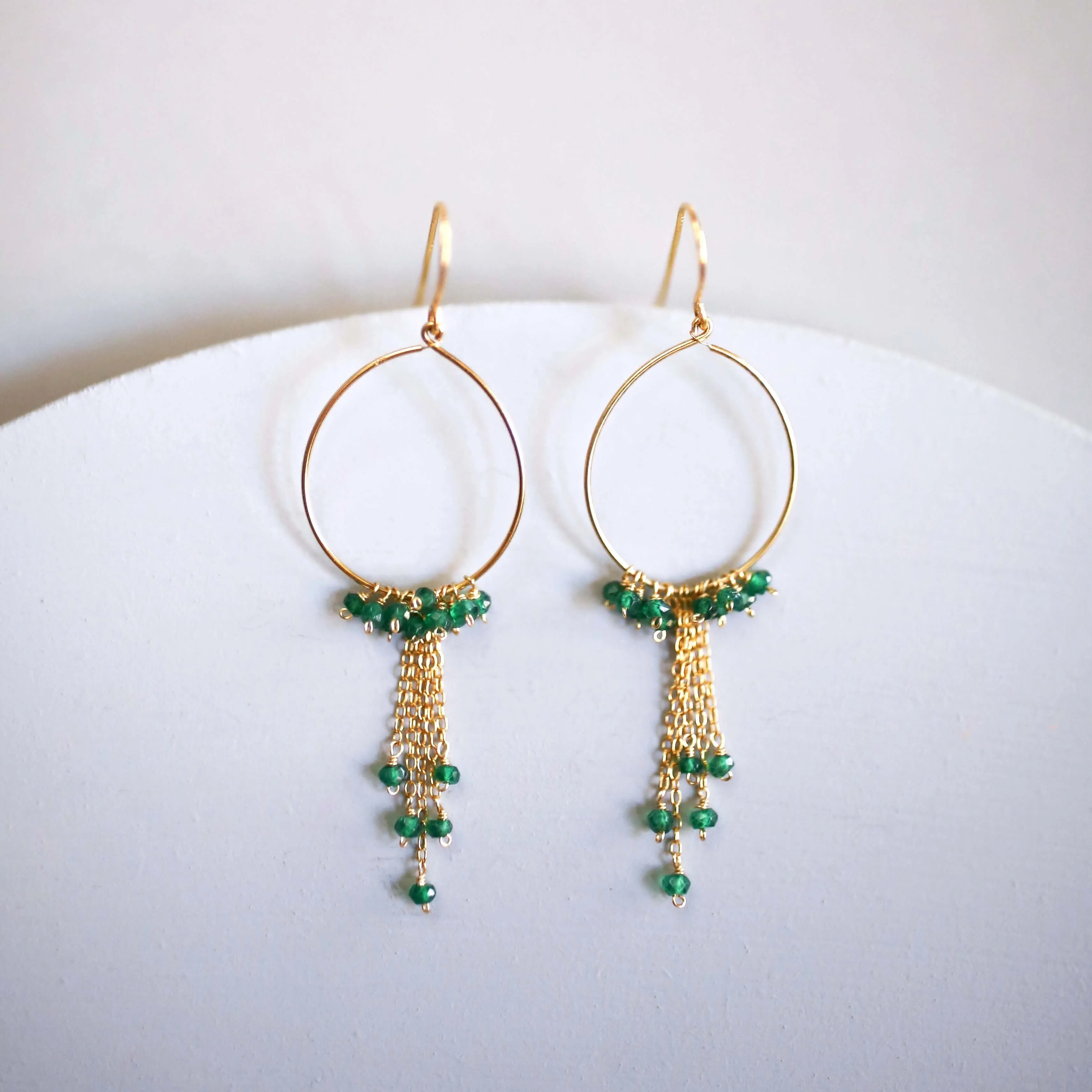 Aquamarine Mini Swing Hoop Earrings