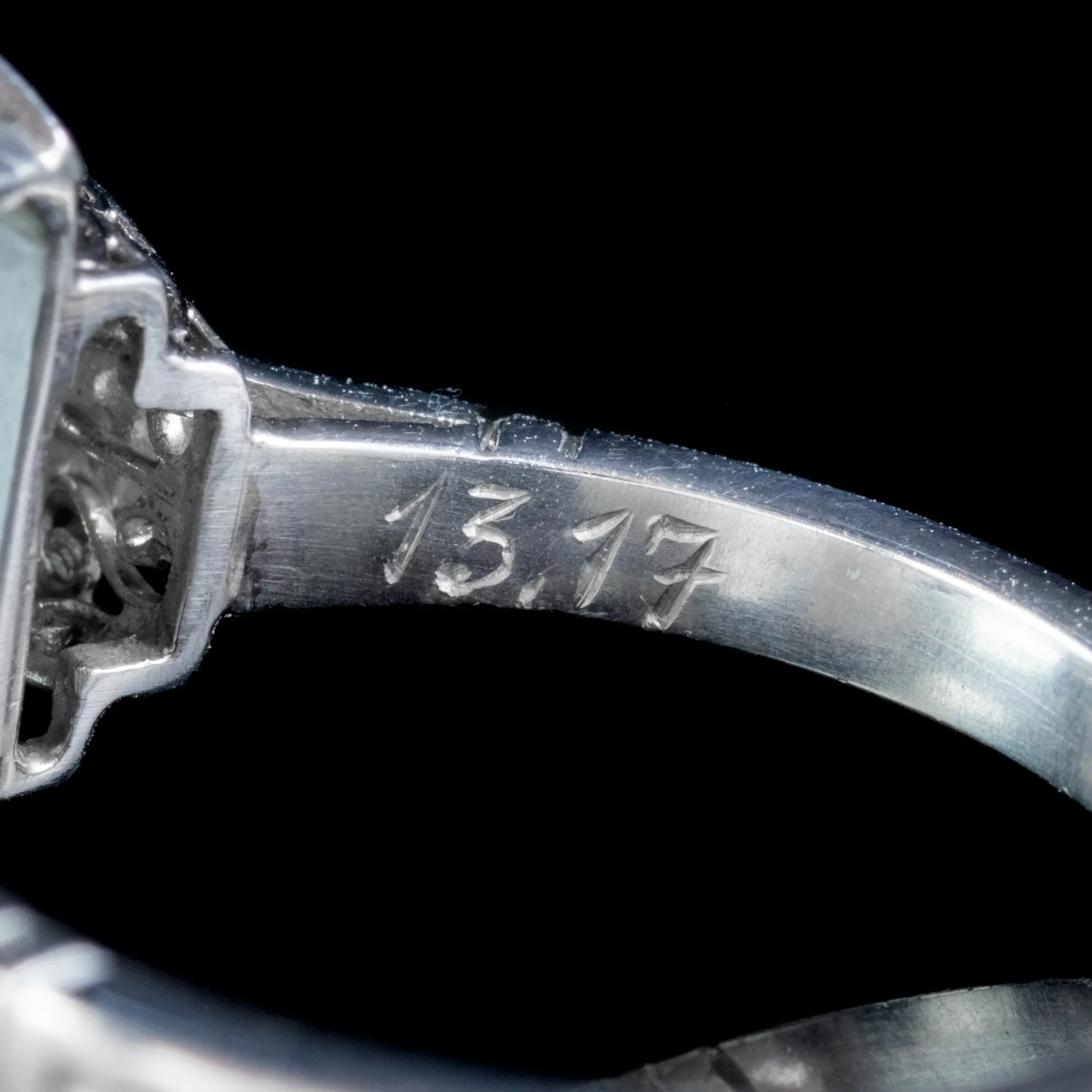 Art Deco Aquamarine Diamond Ring Platinum 13.17Ct Emerald Cut Aqua Circa 1920