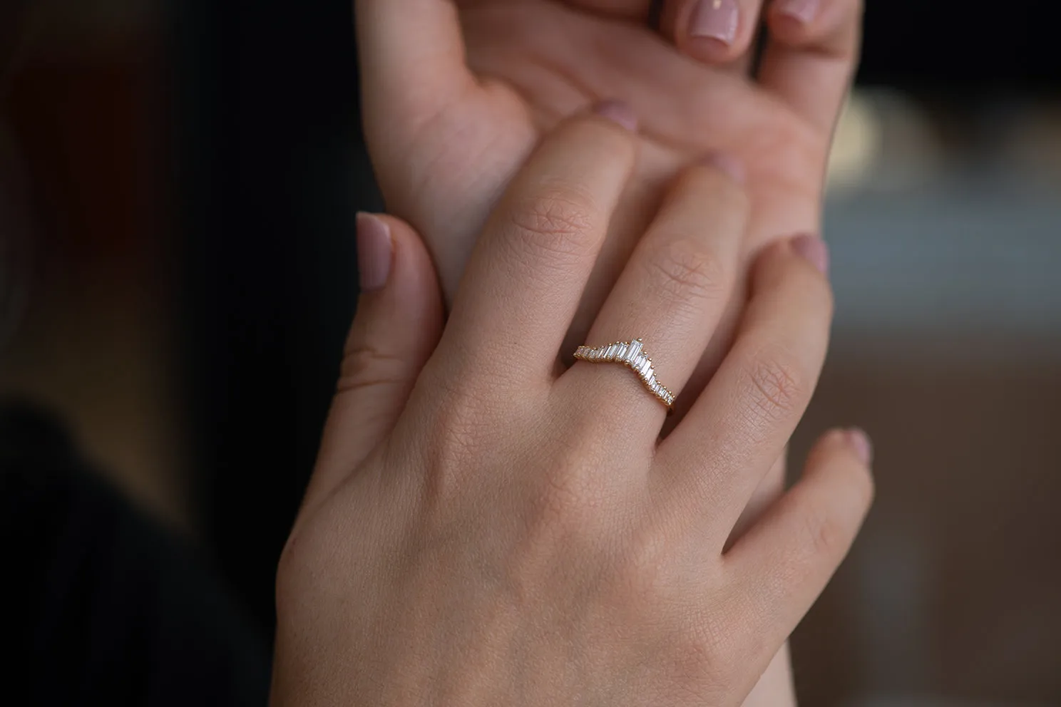 Art Deco Wedding Ring - Tapered Baguette Diamond Ring