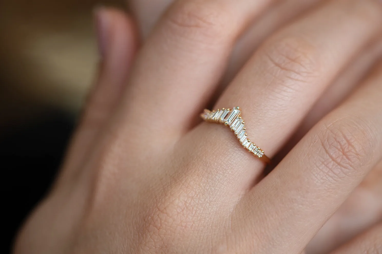 Art Deco Wedding Ring - Tapered Baguette Diamond Ring