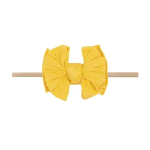 Baby Bling Bows - Cable Knit Lil Fab Skinny - Blush/Mustard