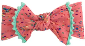 Baby Bling Confetti w/Mint Trimmed Knot Headband