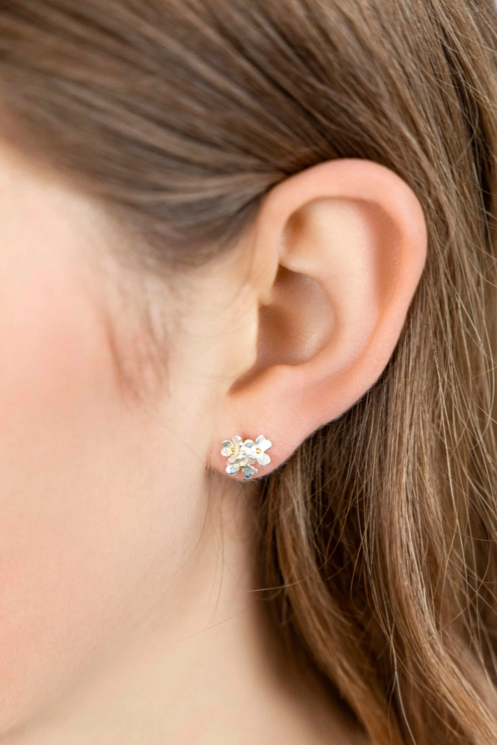 Banyan 3 Flower Stud Earrings