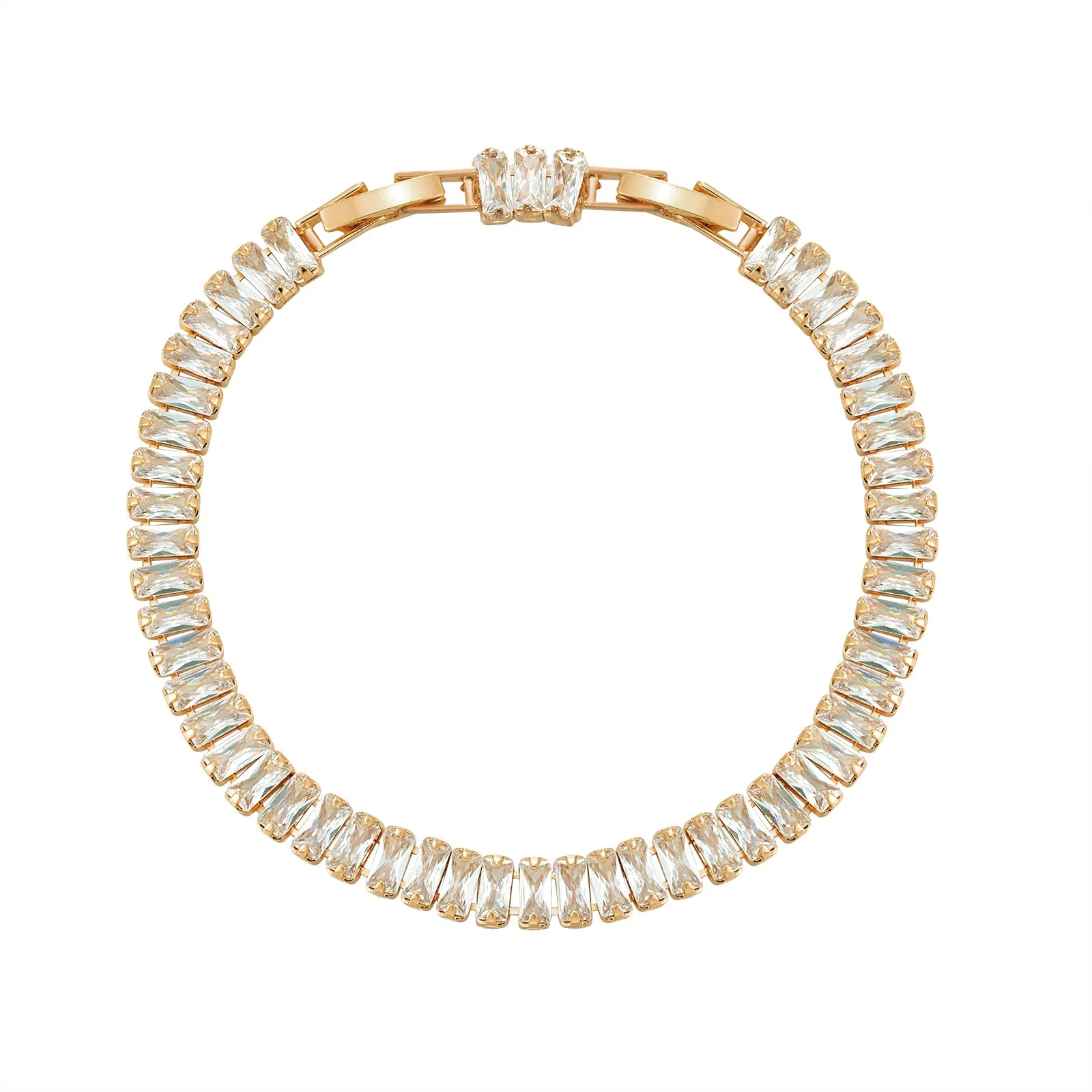 Beauty Square 5A Cubic Zirconia Bracelet Chains  for Women CK10116 Gold